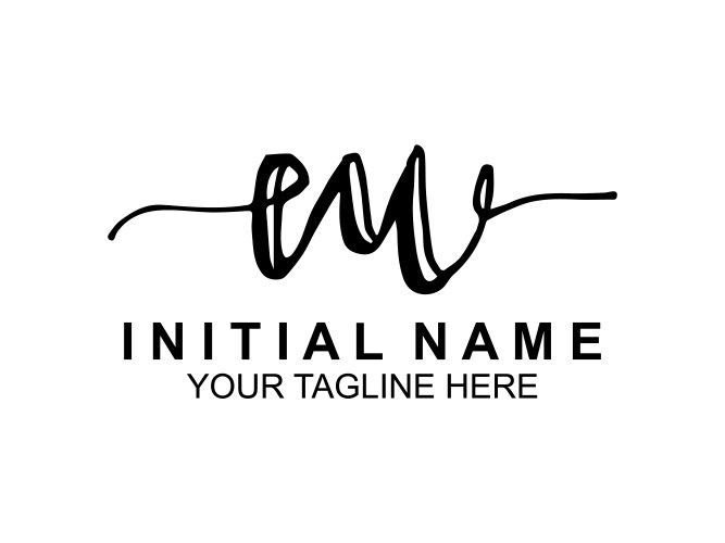 handwriting logo initial signature elegant vector image