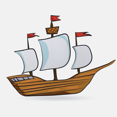 Sailing Ship Illustration Vector Image