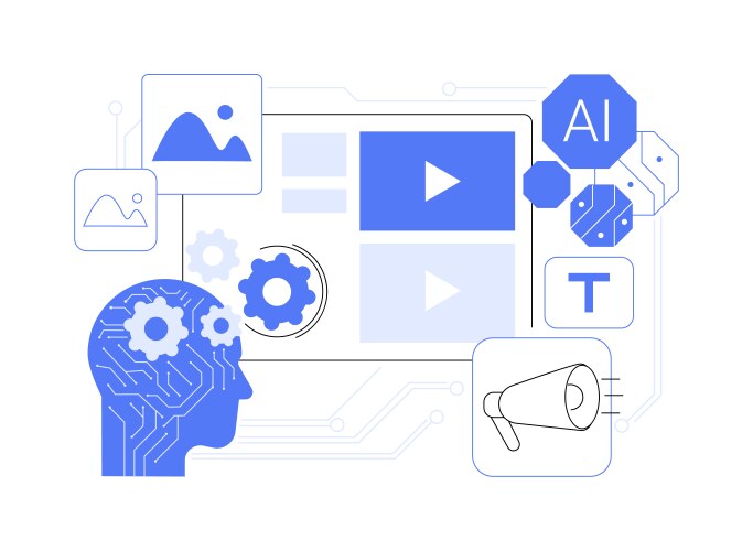 Ai-driven content creation abstract concept vector image
