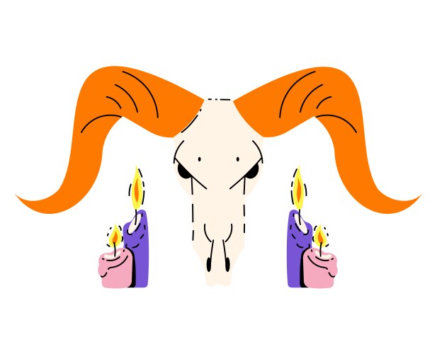 Decorative of ram skull Vector Image