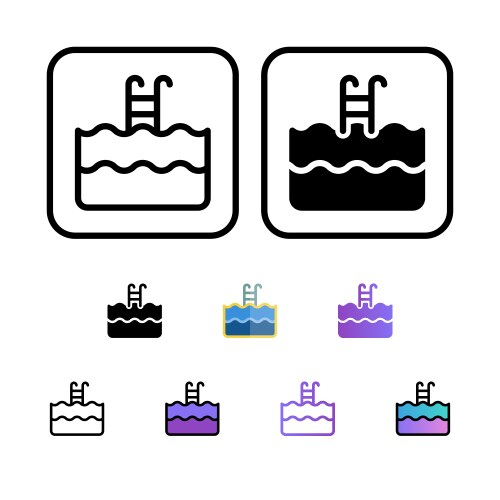 Flat on a theme swimming pool – Royalty-Free Vector | VectorStock
