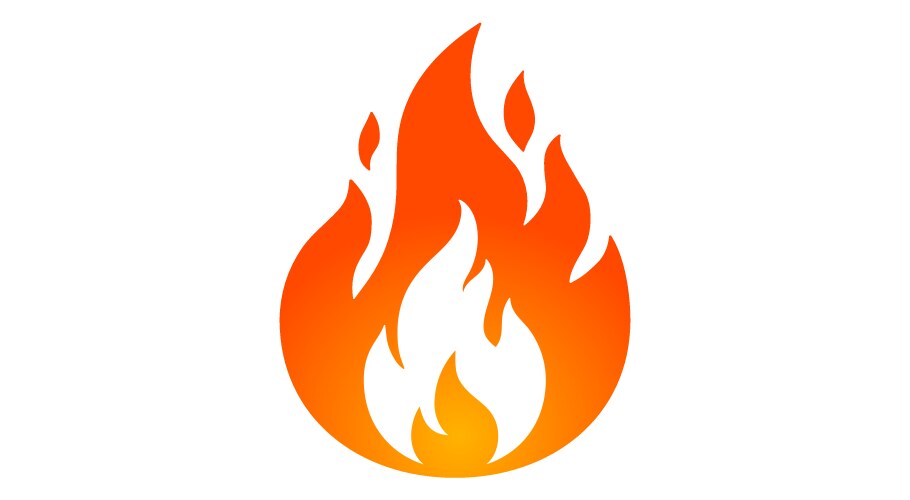 Flat fire flame icon Royalty Free Vector Image