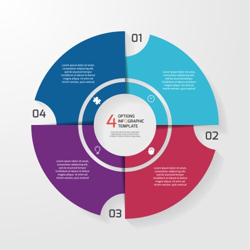 Circle chart infographic template Royalty Free Vector Image
