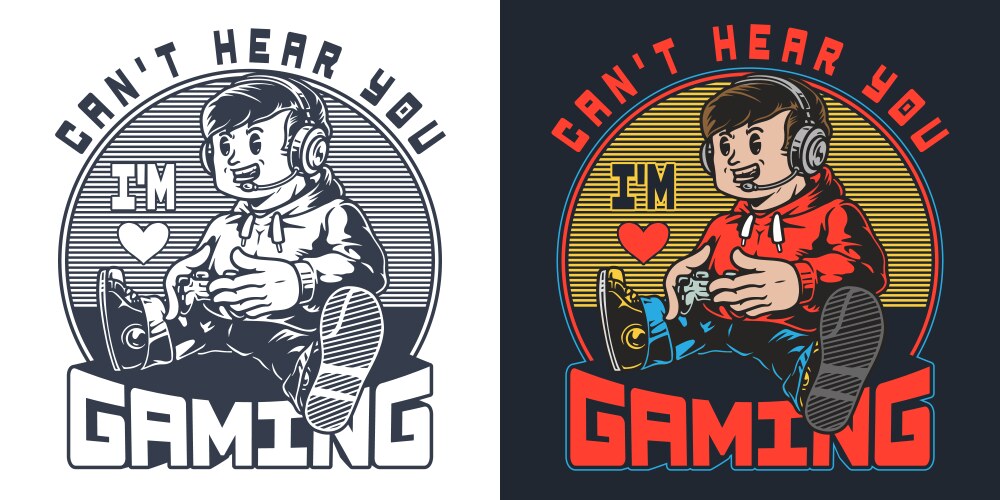 Retro Gaming Boy Joystick Vector Image