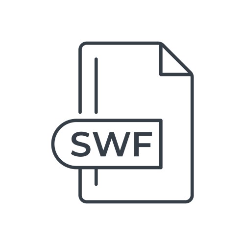 Swf file format icon extension line vector image