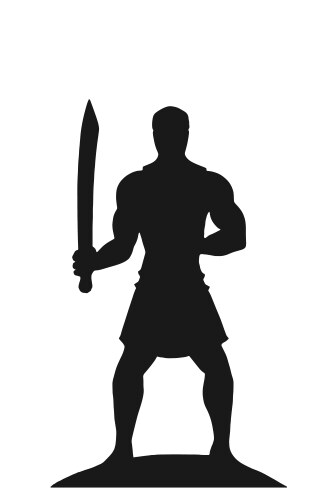 Roman Soldier Silhouette - Warrior Vector Image