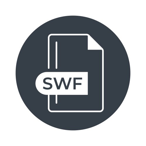 Swf file format icon extension filled vector image