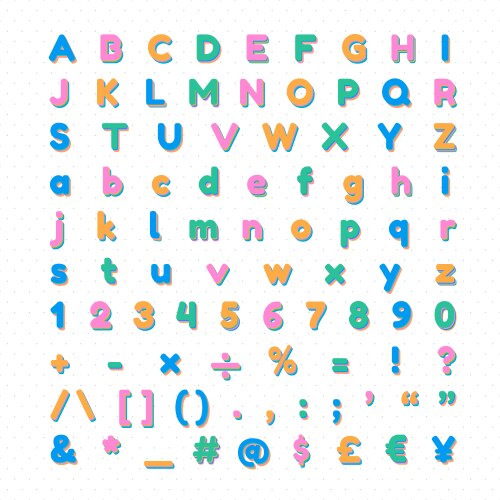 Letter & Sign Set - Alphabet Typography Vector Image