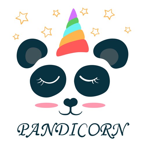 Unicorn Panda Capricorn Love Vector Image