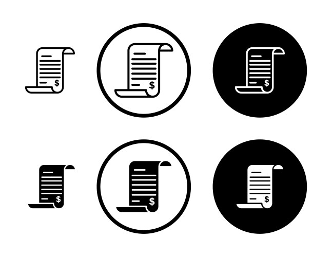 File invoice icon set bill account receipt symbol Vector Image