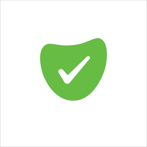 tick in green blob checkmark icon ok button vector image