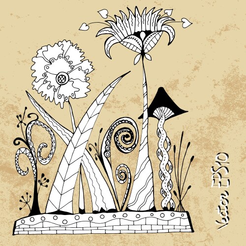 Alien flowers Vector Image