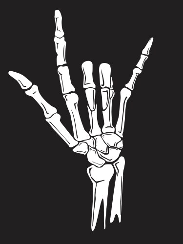 Skeleton Hand with Heart Sign Vector Image