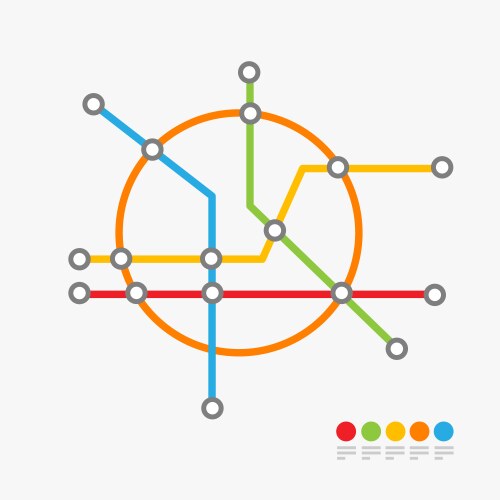 Subway map set underground railway metro route Vector Image