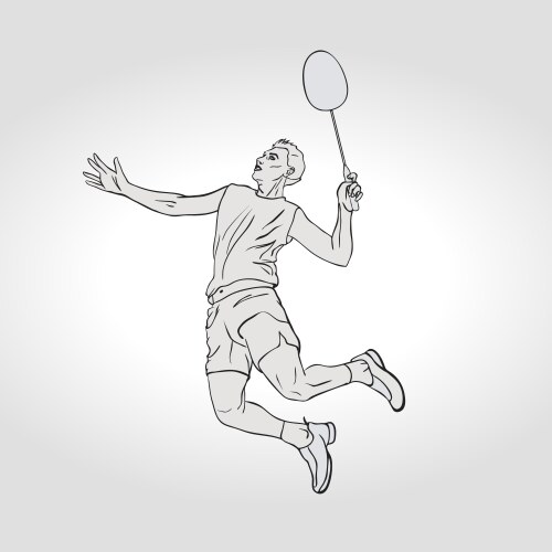 badminton player hand vector image