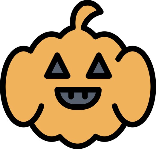 Pumpkin american flat color icon banner Vector Image