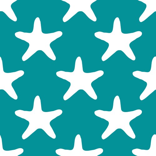 Seashells seamless pattern with starfish line art Vector Image