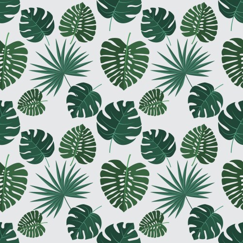Tropical monstera leaves seamless pattern Vector Image