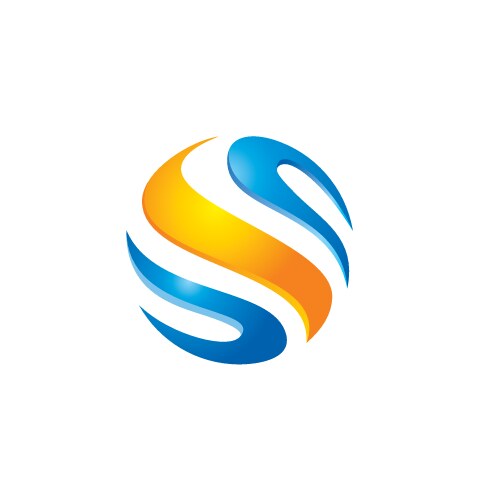 Abstract 3d swirl colored logo Royalty Free Vector Image