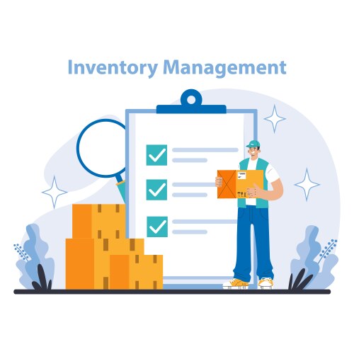Inventory Control Concept Flat Royalty Free Vector Image