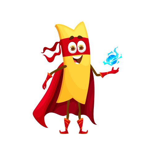 Cartoon lasagna pasta superhero character defender Vector Image