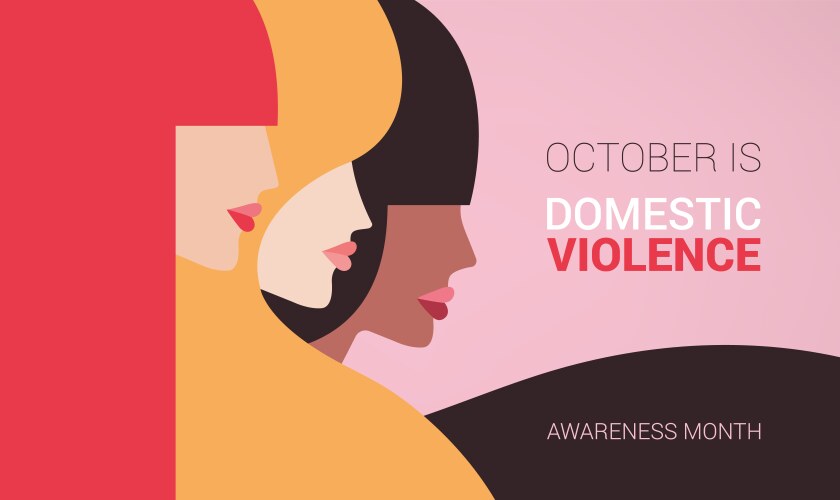 domestic violence awareness month every october vector image