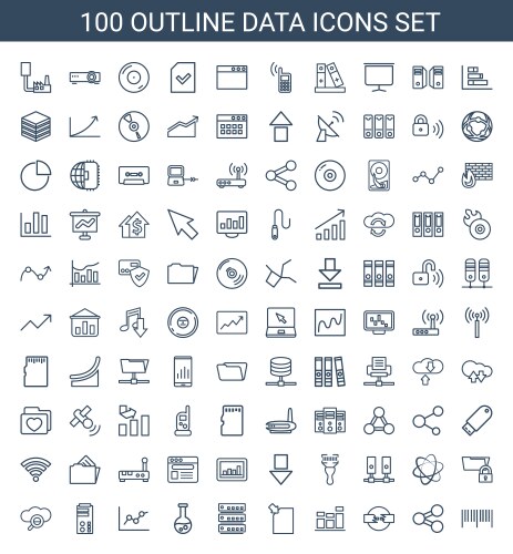 Data icons vector image