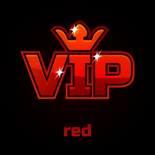 red vip symbol vector image