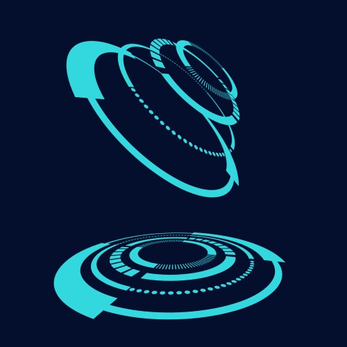Sci fi circle frame modern user interface element vector image