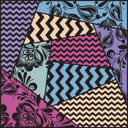 Colorful Patchwork Geometric Pattern Vector Image