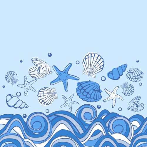 Seashell round design element Royalty Free Vector Image