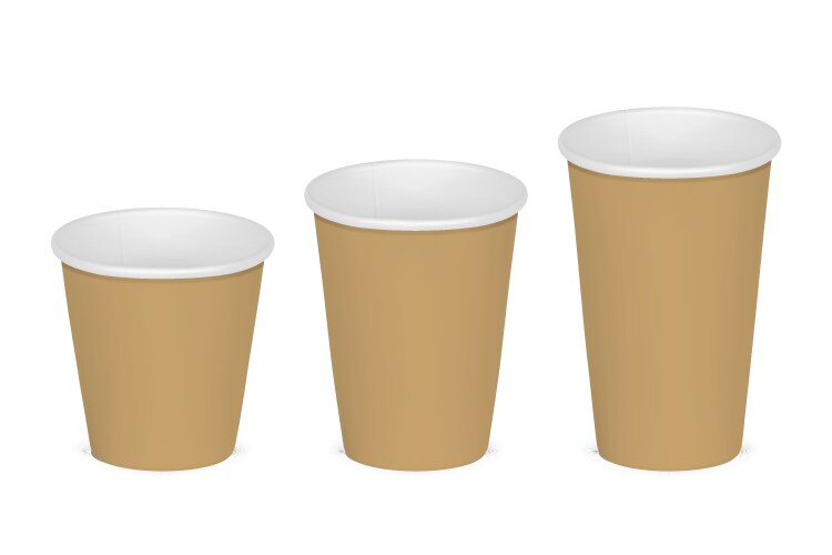 Coffee mockup cups blank white and brown mugs Vector Image