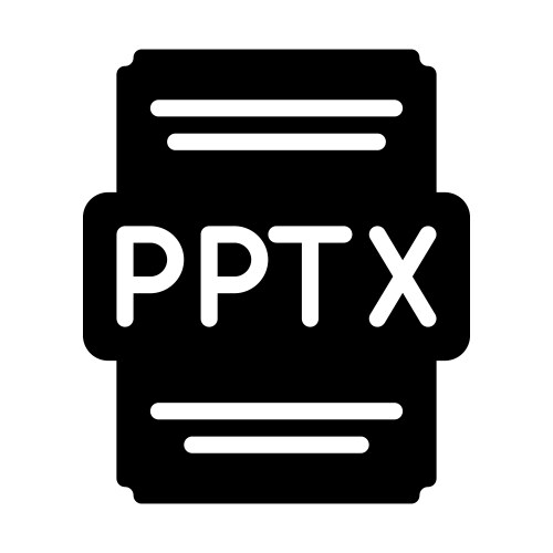 Pptx file icon solid style spreadsheet type vector image