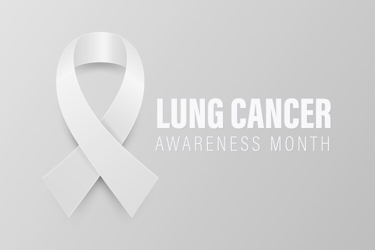 Realistic lung cancer awareness banner Vector Image