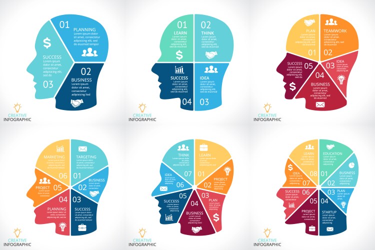 Brain infographic template for human head Vector Image