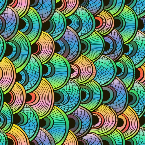 Fantasy Fish Scale & Floral Background – Royalty-Free Vector | VectorStock