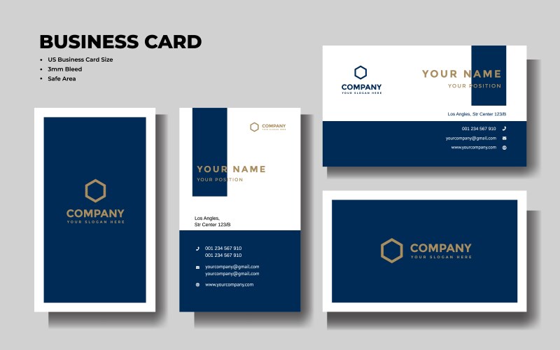 professional creative business card template vector image