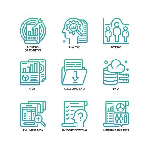 Column Data Icons - 35 Pixel Pack – Royalty-Free Vector | VectorStock