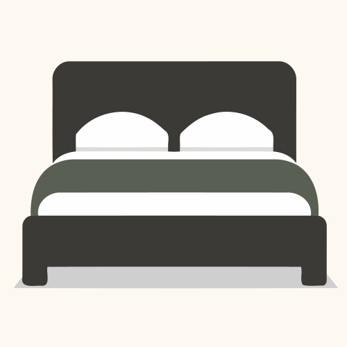 Modern Double Bed with Bedding Vector Image