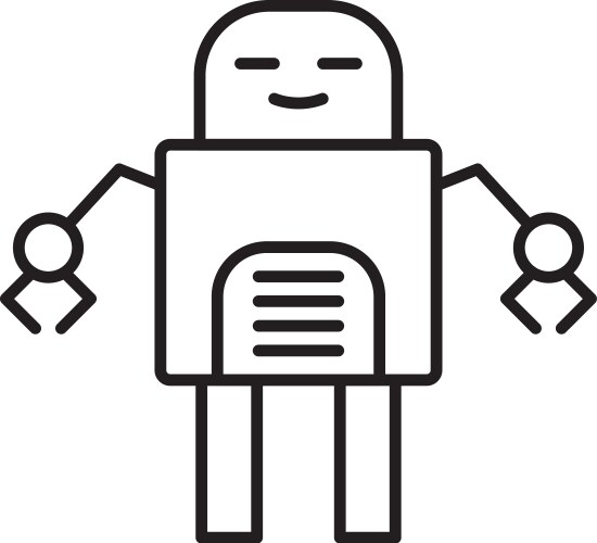Robot line icon design Vector Image