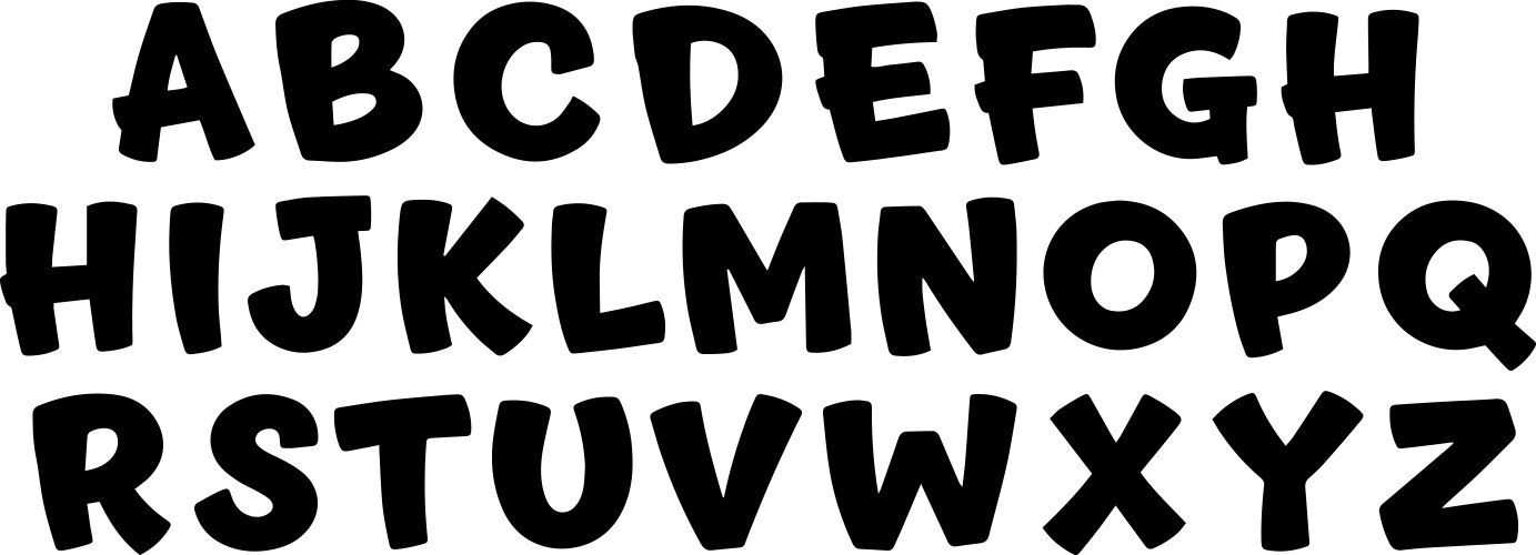 Bold hand drawn font alphabet Vector Image