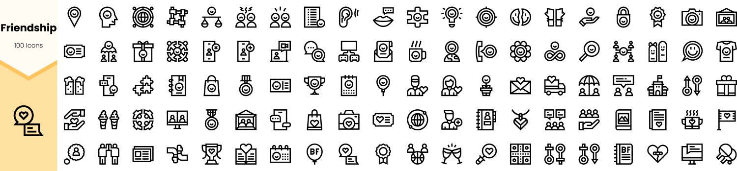 Friendship Icon Set - Celebration & Connection Vector Image