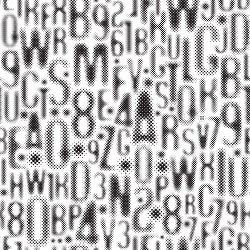 Seamless pattern with a font consisting of dots vector image