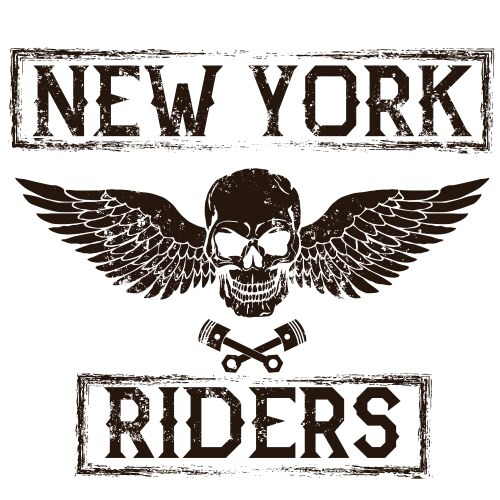 Vintage Skull & Wings Label Vector Image