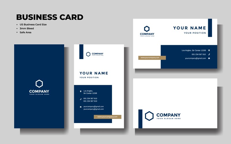 Professional creative business card template Vector Image