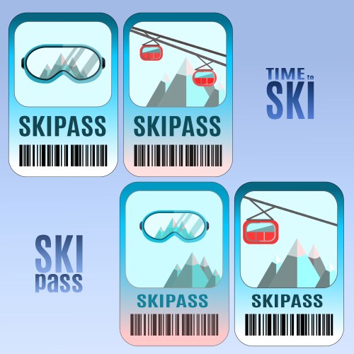 Ski Pass Template Vector Images (38)