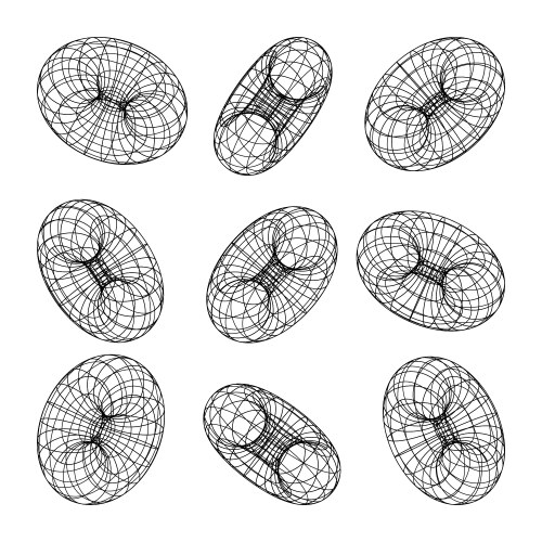 Set of wireframe mesh spheres network line hud Vector Image