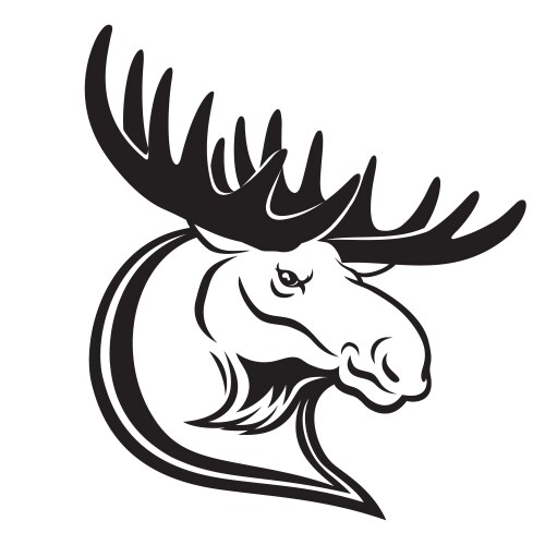 Black Moose Silhouette Vector Image