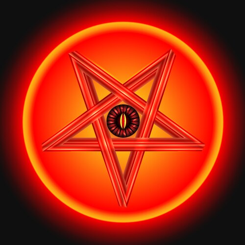 Satanic Eye Pentagram Symbol Vector Image