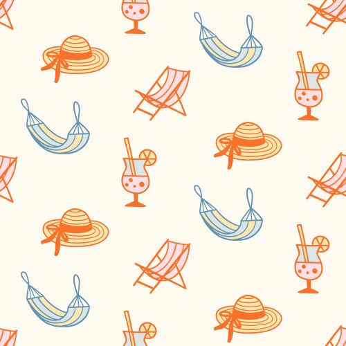 Summer beach tropical seamless pattern background Vector Image
